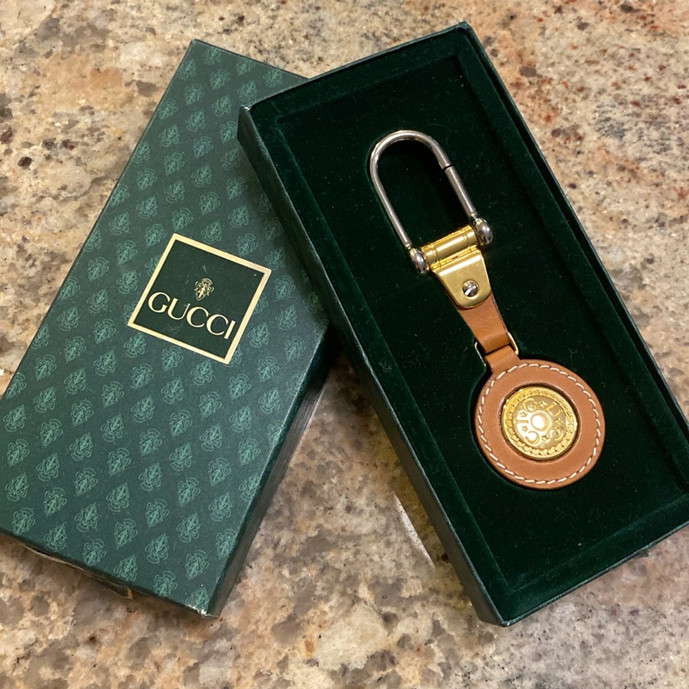 Gucci key ring Key holder Silver Gold Woman Authentic Used
